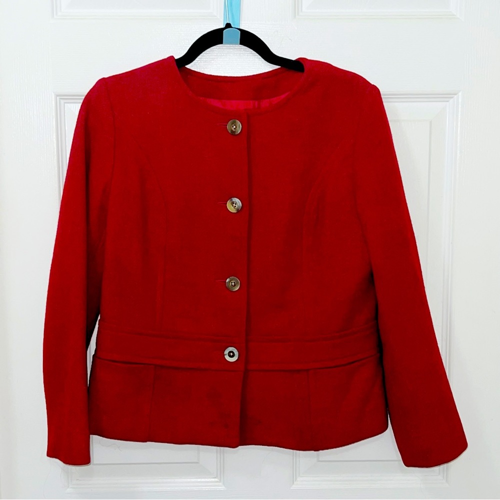Glen of Michigan Vintage Red Blazer 100% Wool